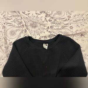 The North Face Black/dark gray Waffle Knit Sweatshirt